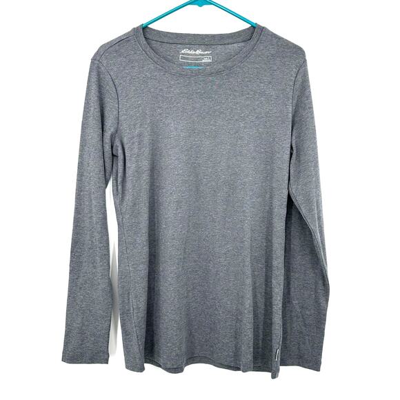 Eddie Bauer Size‎ Large Long Sleeve Top Shirt Tee T-Shirt Gray Cotton Casual - Picture 1 of 4